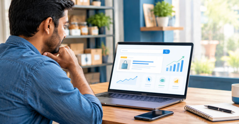 Google Ads vs SEO comparison for small businesses in India, showing paid advertising and organic search growth