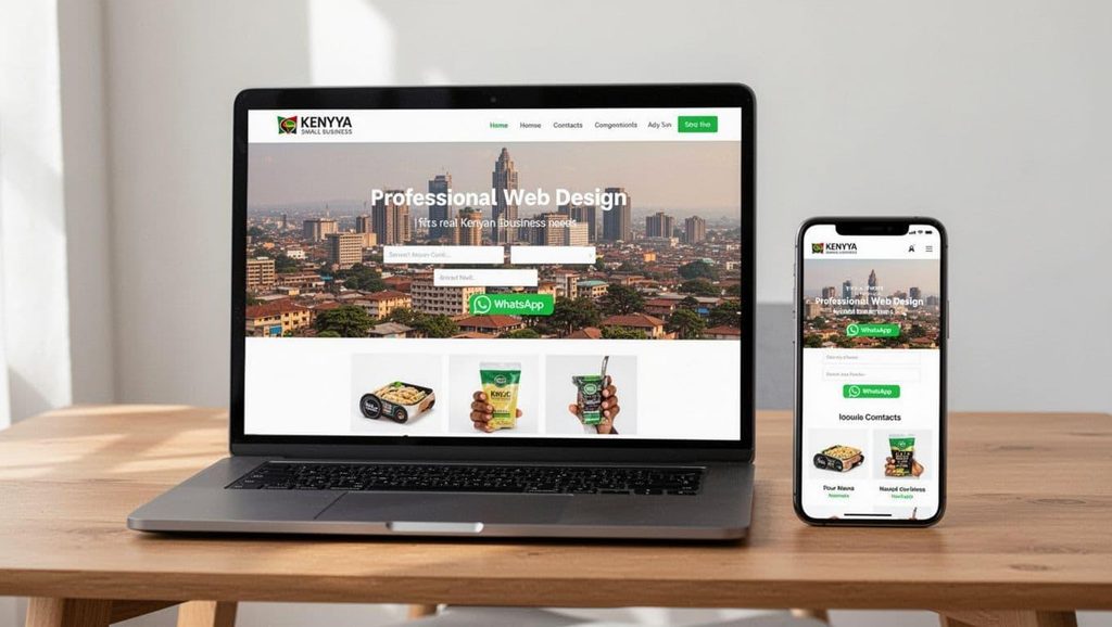 Business website contact section with clear enquiry and WhatsApp options.