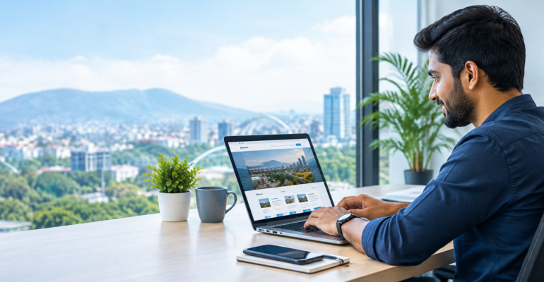 Modern Workspace with City Views