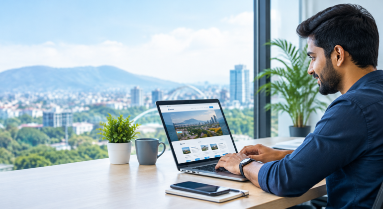 Modern Workspace with City Views